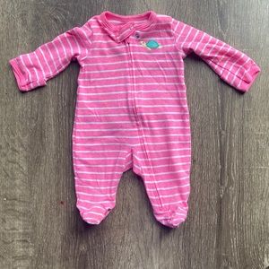 Carter’s pink onesie. NB